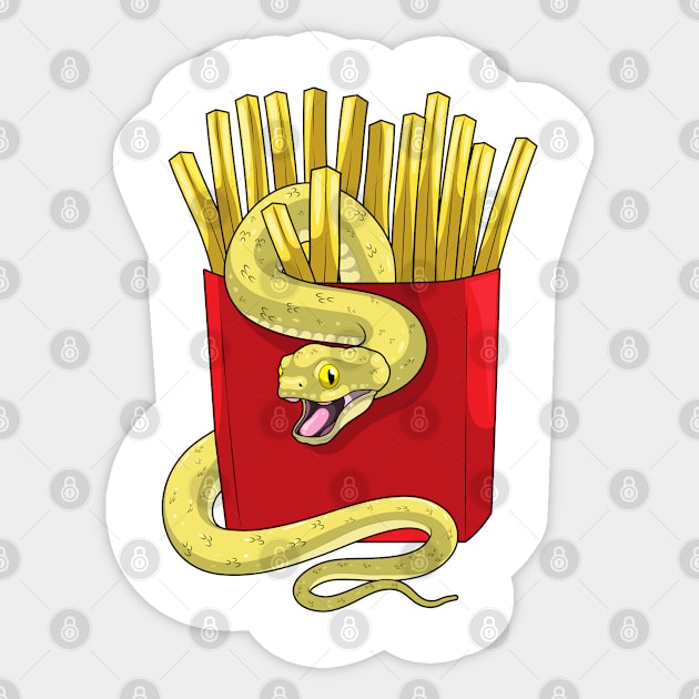 Snake French fries Sticker by Markus Schnabel